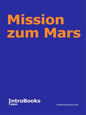 cover image of Mission zum Mars
